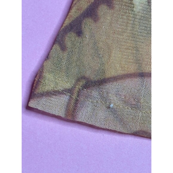 Y2K ALPHONSE MUCHA Art NOUVEAU Print Mesh Long Sleeve Blouse W/Rhinestones. XS-S - Picture 12 of 16